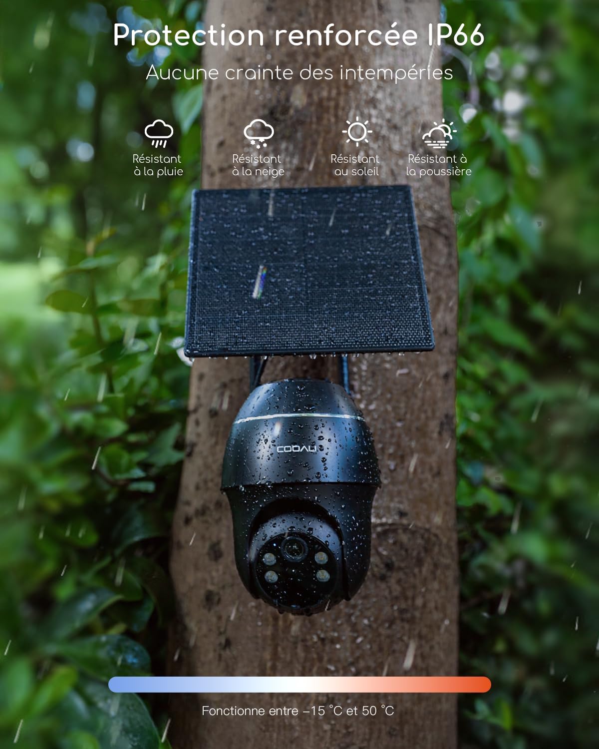 COOAU 4G AOV Caméra de surveillance extérieure sans fil — vue détaillée des fonctionnalités